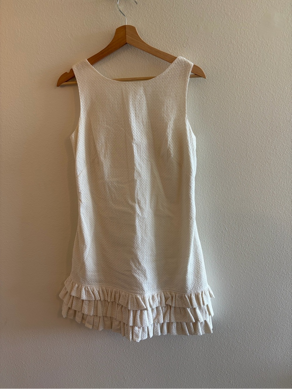 Lilly Pulitzer Cream Ruffle Hem Mini Dress